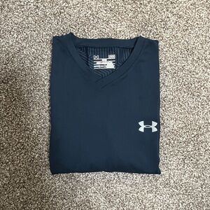 Men’s Under Armour ColdGear Infrared Long Sleeve V-Neck Shirt - Navy, Large
